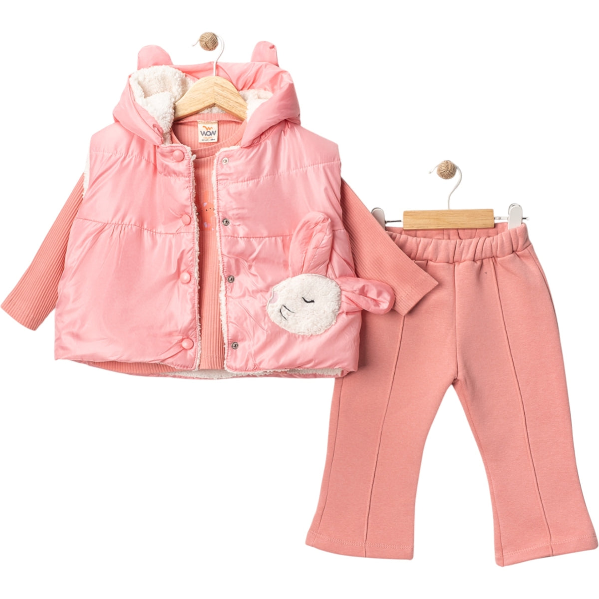 3 Делен комплет блуза, панталони и елече Зајаче