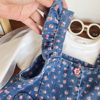 2 - Делен Комплет Блуза + Фармерско Фустанче со Дезен