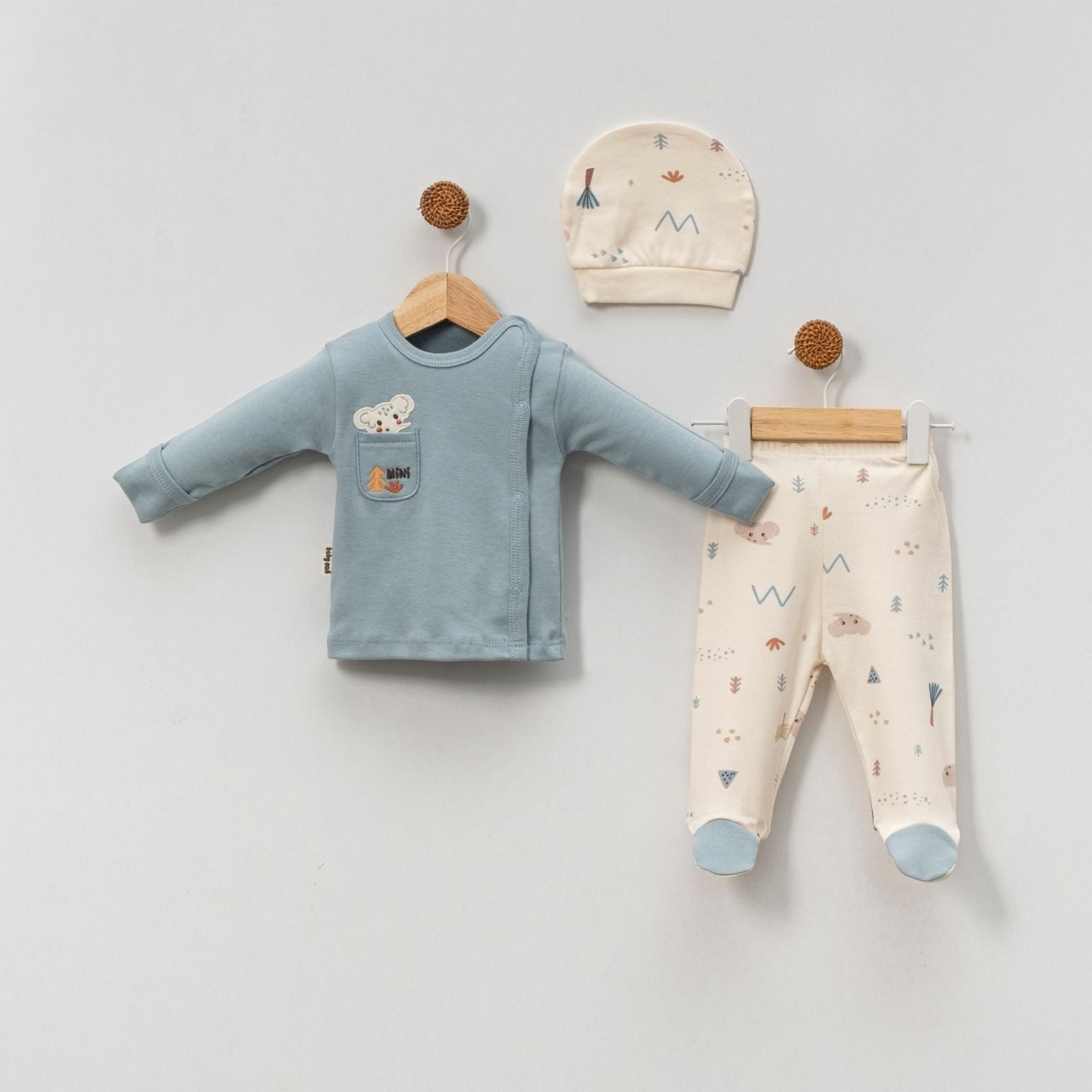 2 Делен бебешки комплет со капче