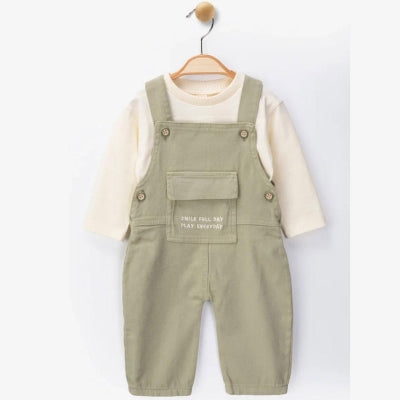 2 Делен комплет комбинезон и блуза Smile all day, play everyday