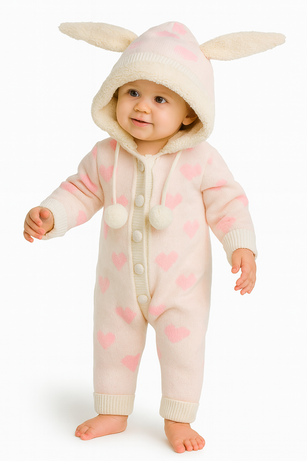 Плетени шпикозни со крзно Hearts