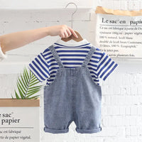 2 - Делен Комплет Маичка + Фармерски Комбинезон