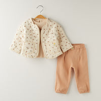 3 Делен комплет блуза, јакна и панталончиња цветен принт