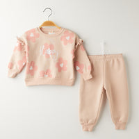 2 Делен комплет тренерки со цвеќиња Happy