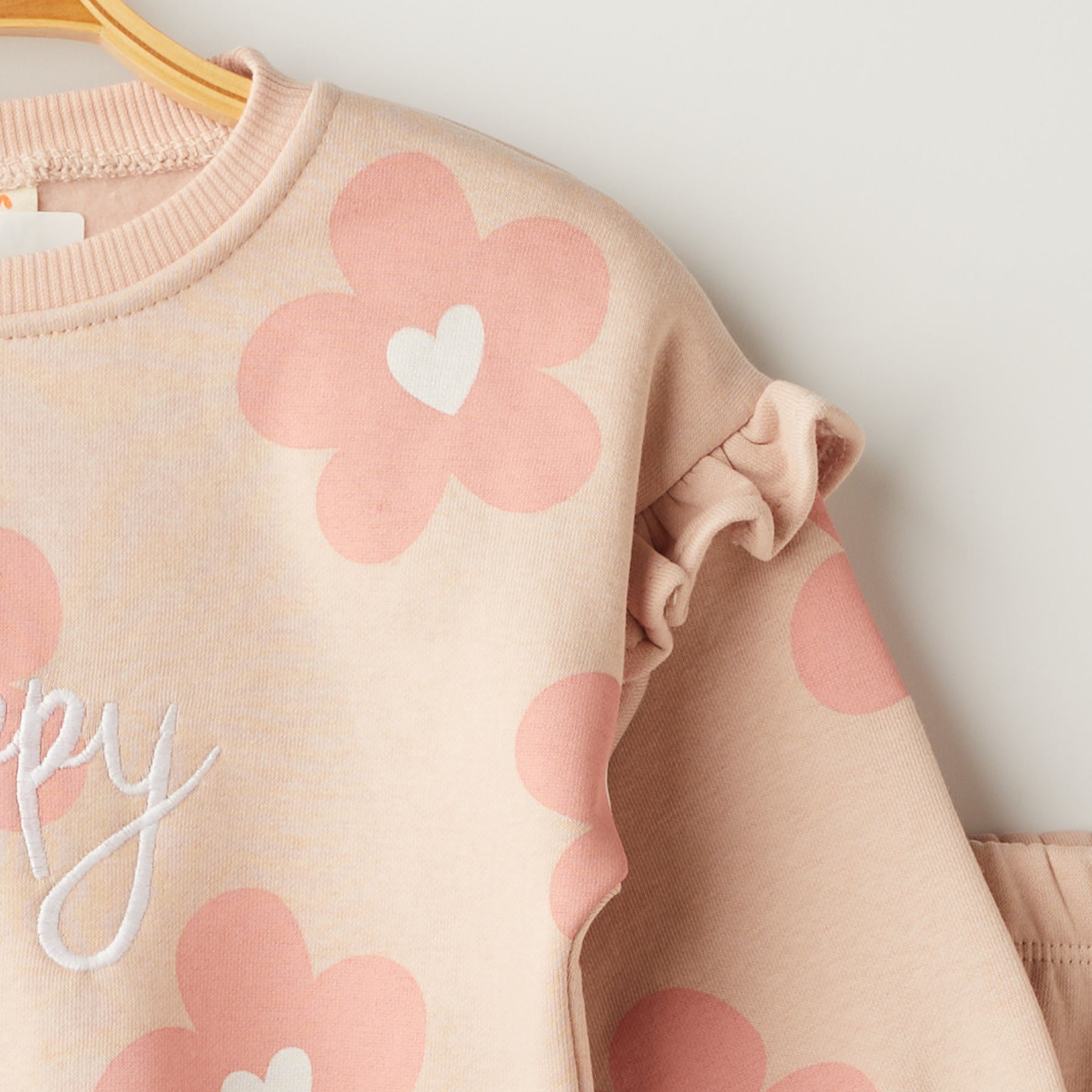 2 Делен комплет тренерки со цвеќиња Happy