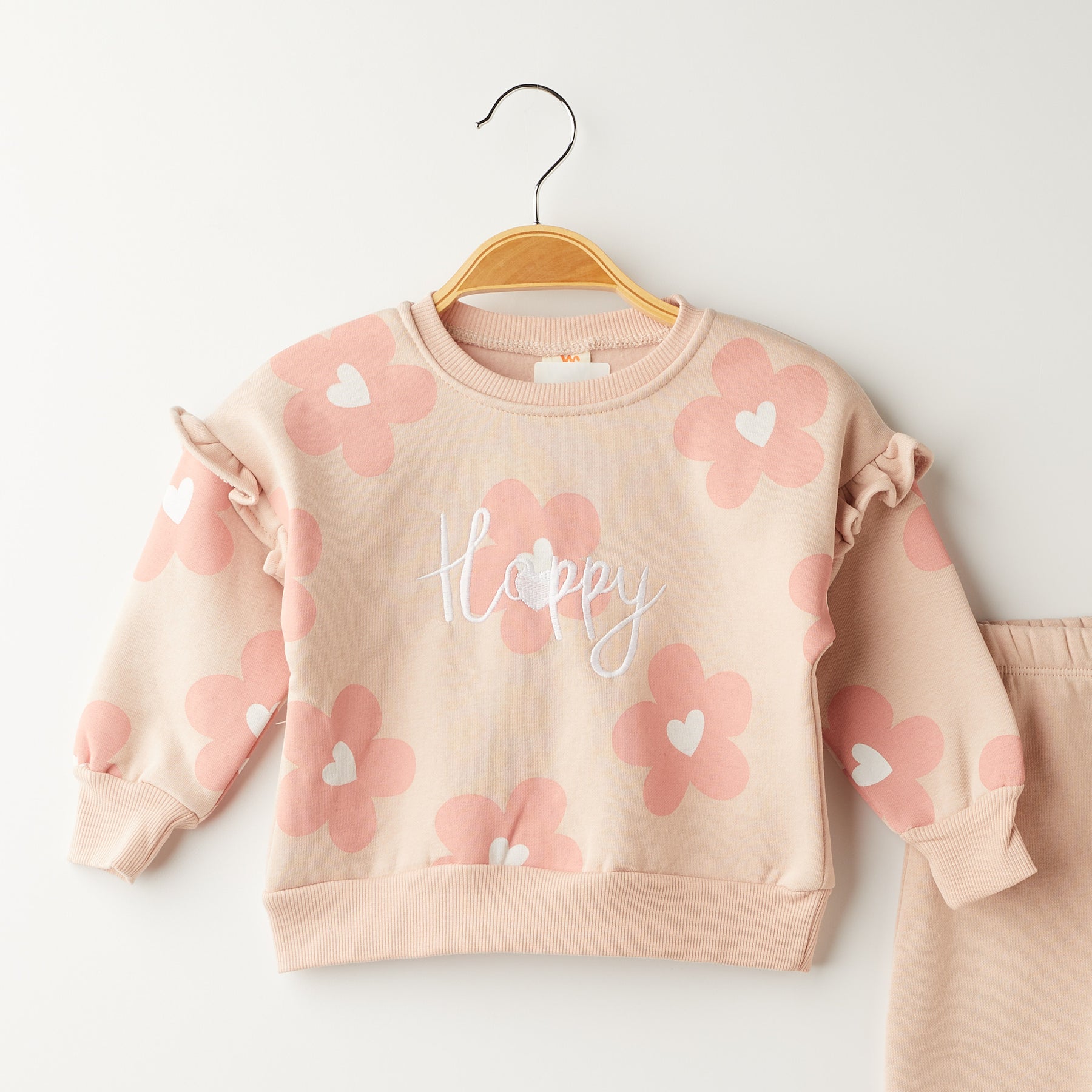 2 Делен комплет тренерки со цвеќиња Happy