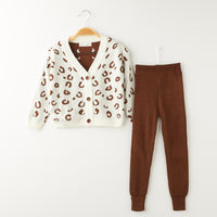 2 Делен комплет плетен џемпер и хеланки