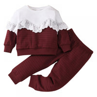 2 - Делен Комплет со Блуза со Фарбел со Чипка