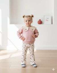 2 Делен комплет блуза и траперки со цреши