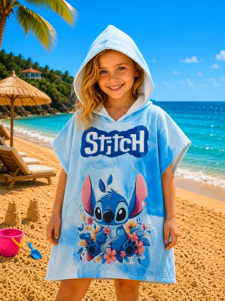 Детска Крпа-Пончо со Капа Stich