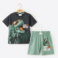 Детски комплет T-Rex маичка и кратки панталончиња
