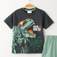 Детски комплет T-Rex маичка и кратки панталончиња