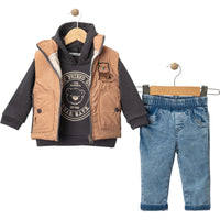 3 Делен комплет дуксерка, фармерки и елече