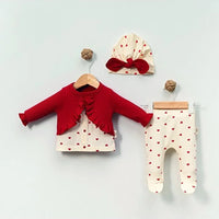 Бебешки 3-делен комплет со срценца