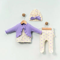 Бебешки 3-делен комплет со срценца