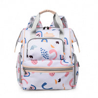 Модерен ранец со шарен дизајн и повеќе прегради