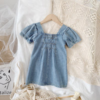 Фармерско Фустанче со Кратки Ракавчиња