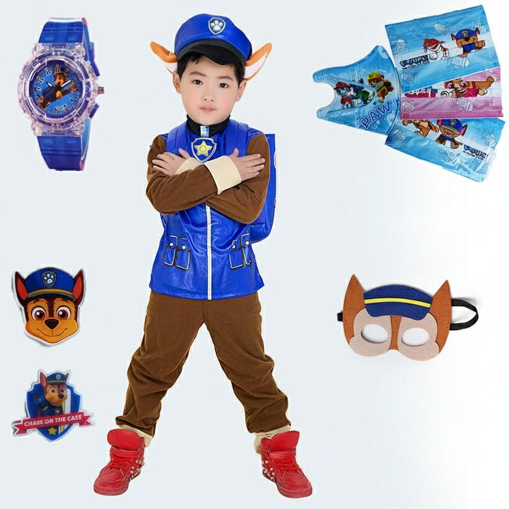 Детски костим Chase – Paw Patrol сет со маска, ранец и часовник