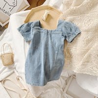 Фармерско Фустанче со Кратки Ракавчиња