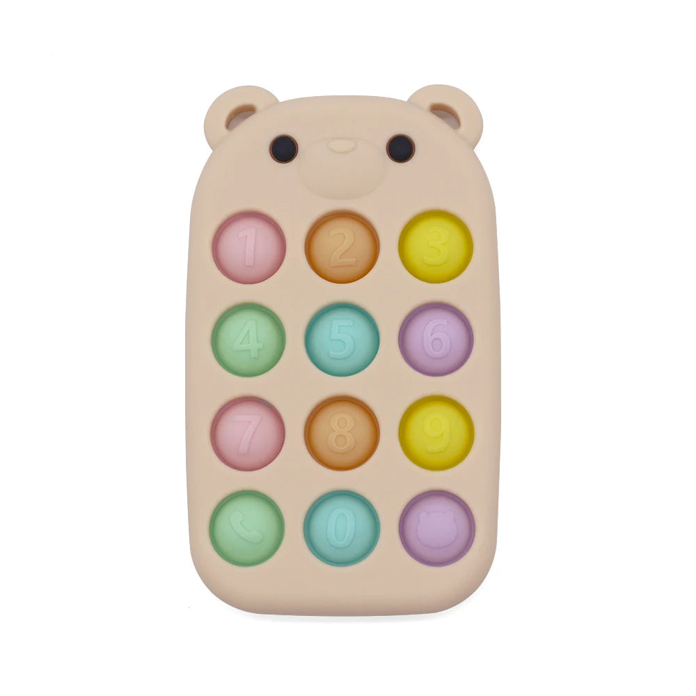 Силиконска поп-ит играчка Мече телефон