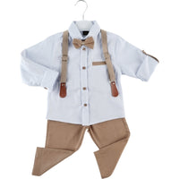 Комплет кошула, панталони, лептир машна и  трегери