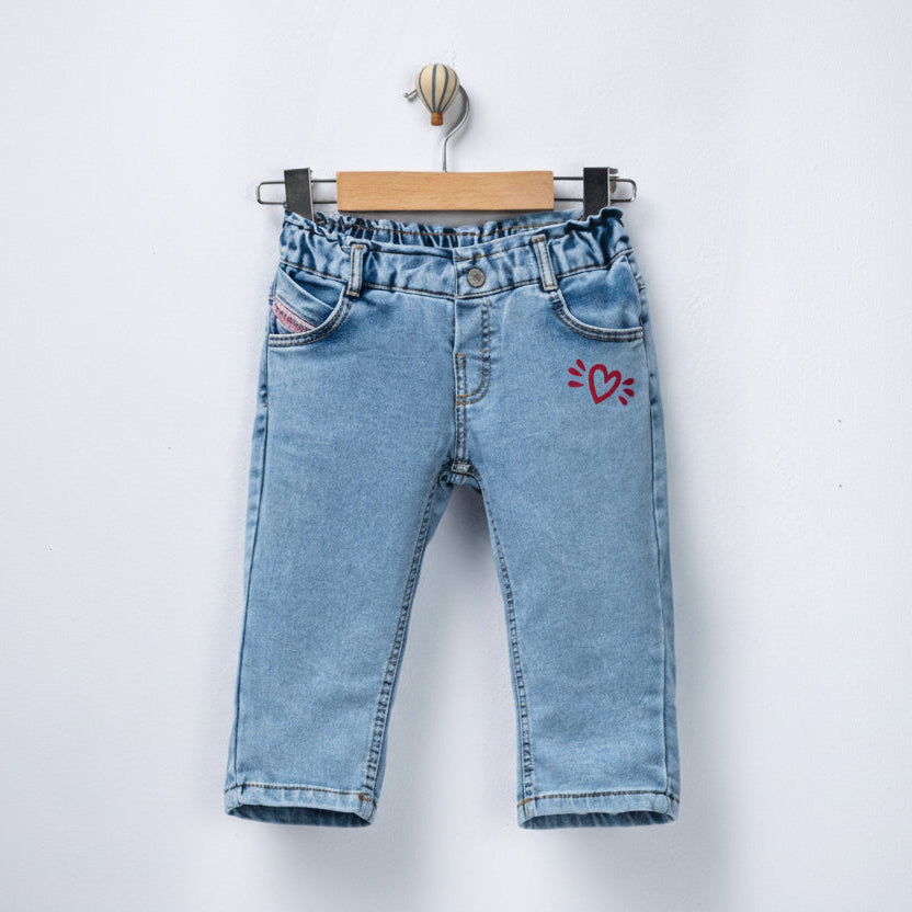 Фармерки со ластик Heart Print