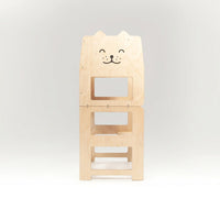 Дрвена Learning Tower за деца со табла за цртање