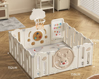 Детска ограда со кош, табла, 100 топчиња и подлога 1cm - 152х158х63 цм