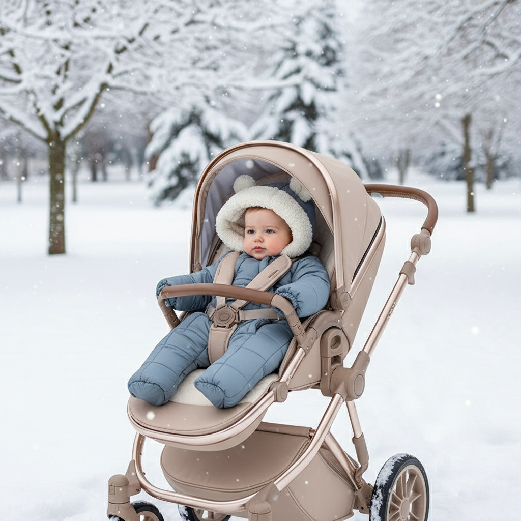 Зимски скафандер со капа и уши