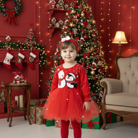 Новогодишно фустанче со трака Снешко и Пингвин