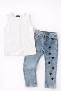 2 Делен комплет маичка на кимони и фармерки