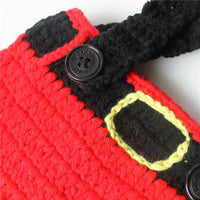 Новогодишен плетен костум со капче Дедо Мраз