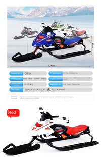 Детска санка со управувач и спортски дизајн