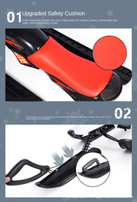 Детска санка со управувач и спортски дизајн