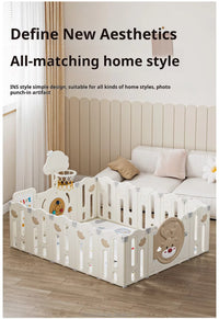 Детска ограда со кош, табла, 100 топчиња и подлога 1cm - 190х228х63 цм