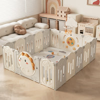 Детска ограда за играње со кош и интерактивни панели 146х152