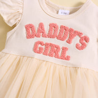 Боди фустанче со тул и трака „Daddy's Girl“