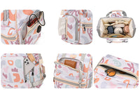 Модерен ранец со шарен дизајн и повеќе прегради