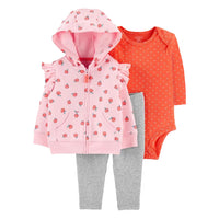 3 Делен Комплет Хеланки Боди Дуксерка Праска