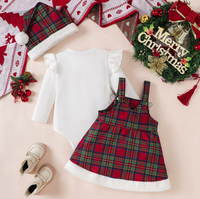 3 Делен Новогодишен Комплет Фустан Боди и Капа