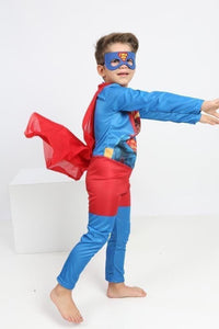 Детски Супермен костим со маска и наметка