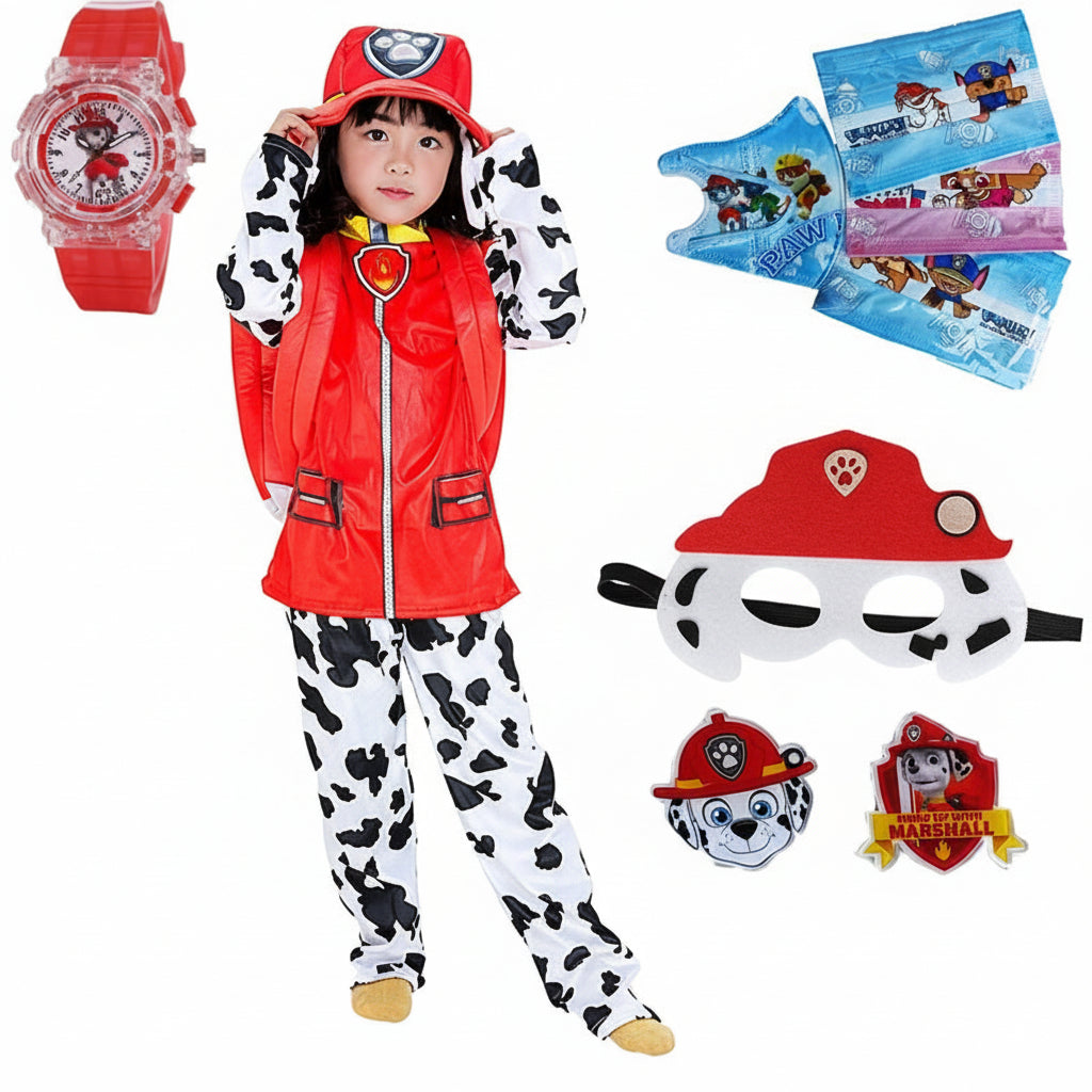 Детски костим Marshall – Paw Patrol сет со маска, ранец и часовник