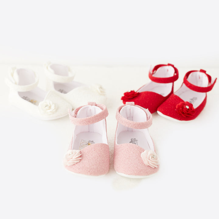 Светкави Бебешки Чевлички со Дезен - Цвеќе