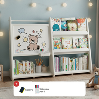 Детска табла за цртање со полица за книги – 2 во 1