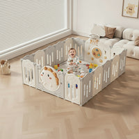 Детска ограда за играње со кош и интерактивни панели 146х152