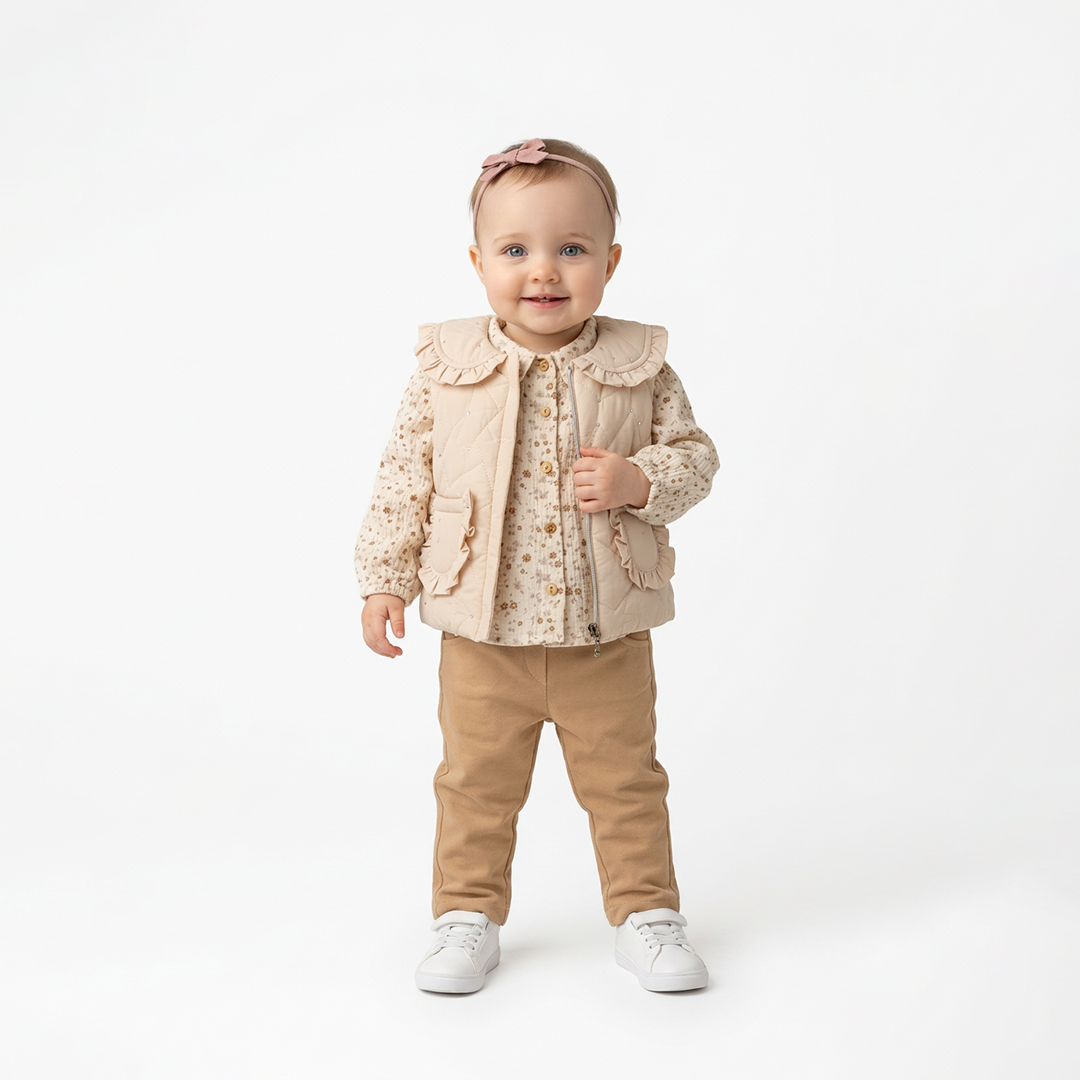 3 Делен комплет кошула, панталони и елече Flower