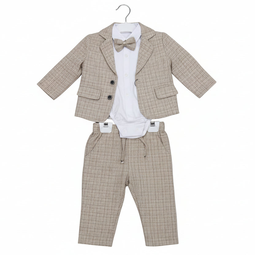 4-Делен комплет боди-кошула, сако, панталони и машна Gentleman