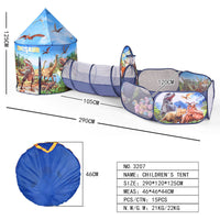 Детски шатор со тунел и игралиште  Диносауруси 3 во 1 Play Tent