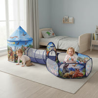 Детски шатор со тунел и игралиште  Диносауруси 3 во 1 Play Tent