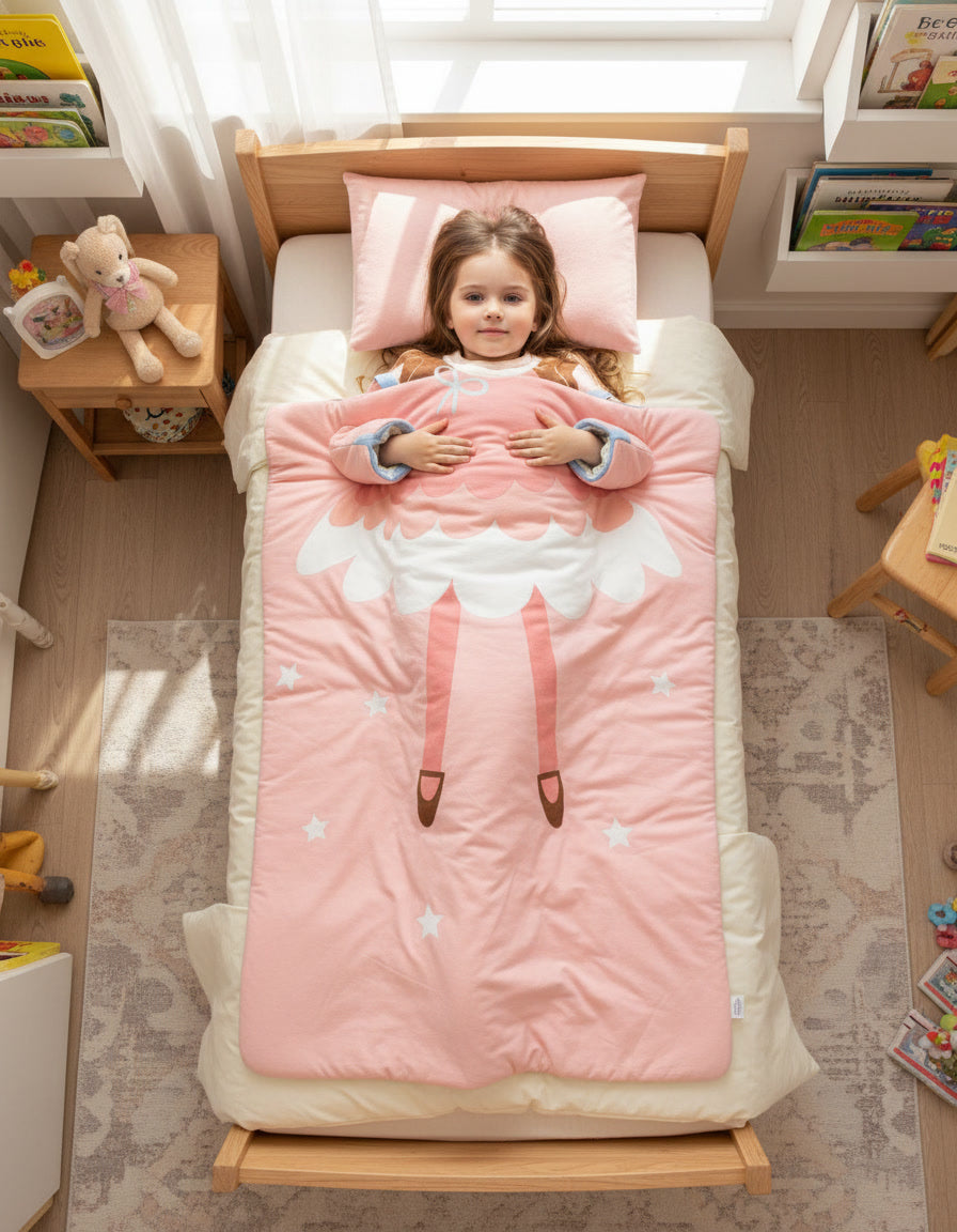 4 во 1 јоргани/вреќа за спиење со ракави + перниче Princess 80х120цм